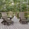 Flash Furniture Newport Adirondack Chair w/Cup Holder and Pull Out Ottoman, All-Weather HDPE, Brown, 2PK 2-LE-HMP-1044-110-BR-GG - alternate 1
